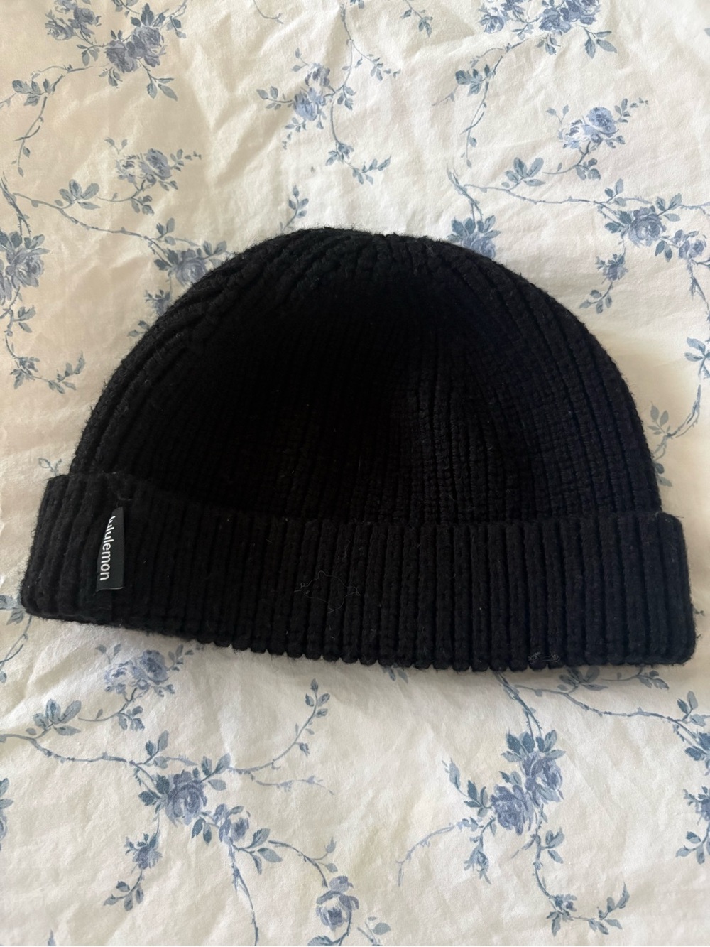 lululemon athletica Black Ribbed Knit Beanie